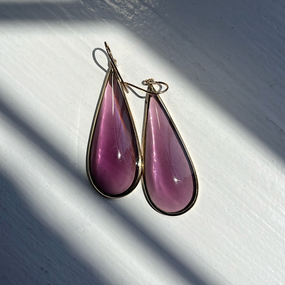 Lucas Jack 18K gold plated Purple Drop Earrings